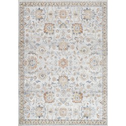 Afwasbaar Vintage Tapijt ESTHER - Grijs/Geel - 120x170 cm