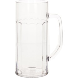 Onbreekbare bierpul ribbel transparant kunststof 56 cl/560 ml - Bierglazen