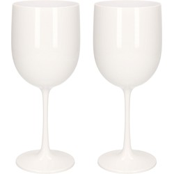 2x stuks onbreekbaar wijnglas wit kunststof 48 cl/480 ml - Wijnglazen