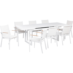 VALCANETTO/ BUSSETO - Tuinset voor 8 - Wit - Aluminium