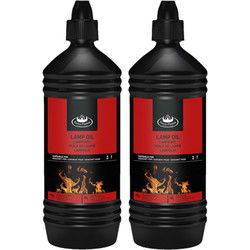 Esschert Design Lampolie - 2x stuks - 1 liter - helder - fakkelolie - Lampolie