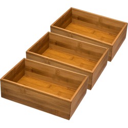 Secret de gourmet bestekbak organizer - 6x - bamboe - 23x15x7 cm - Bestekbakken