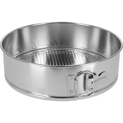 Gerim Taarten bakken bakvorm/spring vorm Kitchen Pro - metaal - anti-aanbak laag - zilver - 24 x 7 cm - Bakringen