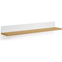 Kave Home - Abilen wandplank in eiken fineer wit gelakt 80 x 15 cm FSC 100%