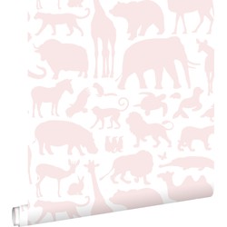 ESTAhome behang dieren zacht roze - 0,53 x 10,05 m - 139052