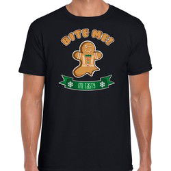 Bellatio Decorations fout kersttrui t-shirt heren - Gingerbread koekemannetje - zwart - Bite Me 2XL - kerst t-shirts