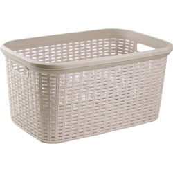 Plasticforte Wasmand - 2x - 35L - taupe - rotan - 53 x 36 x 26 cm - Wasmanden