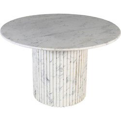 PTMD Eettafel Neelim - 122x122x76 cm - Marmer - Wit