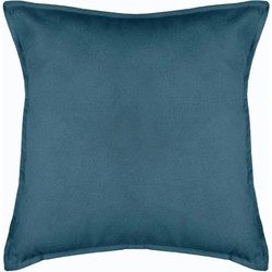 Atmosphera Bank/sierkussens huiskamer Sophia - 55 x 55 cm - Blauw - polyester - met rits - Sierkussens