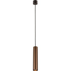Tabora hanglamp koker GU10 (excl) zwart + geborsteld brons