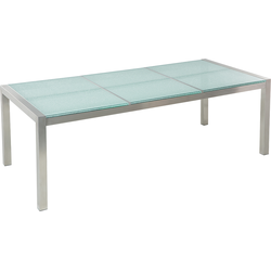 GROSSETO  - Tuintafel - Zilver - 100 x 220 cm - Veiligheidsglas