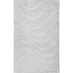 Lina Luxe Badmat – Fluffy - Hotelkwaliteit – Wasbaar & Anti-slip – 100% Polyester, Soft Touch – Zilver- 50x90 CM