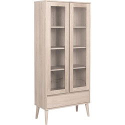 Vitrinekast - Naturel - 80x37x178cm - Rosta