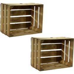 Set van 6x stuks houten fruitkistjes 30 x 50 x 40 cm - Opbergkisten