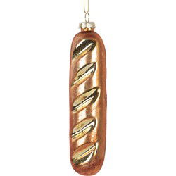 Clayre & Eef Kersthanger 4x3x15 cm Bruin Glas