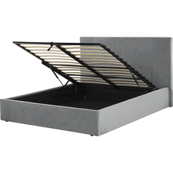 LORIENT - Bed met opbergruimte - Lichtgrijs - 140 x 200 cm - Fluweel