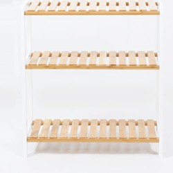 Decopatent® Schoenenrek voor 12 paar schoenen - Schoenen Rek bamboe hout met 3 etages - Opbergrek - badkamerrek - 60 x 25 x 66 Cm