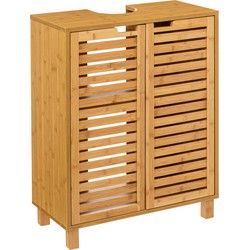 Sicela Wastafelonderkast met Uitsparing - 28x60x80 cm - Wastafelmeubel Bamboe