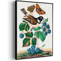 Muurwerken Akoestisch Schilderij - Prent Natuur Vogel en Bloemen 14 - Geluidsdempend Wandpaneel - Wanddecoratie - Geluidsisolatie - PRO (AW 0.90) XL (86X120)