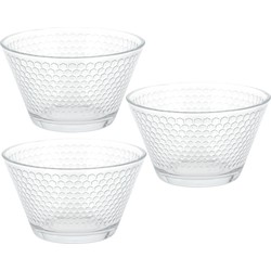 6x Dessert schaaltjes van glas 11 cm 330 ml - Saladeschalen