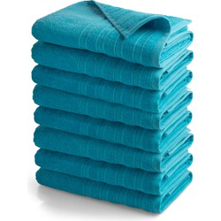 OUTLET BADTEXTIEL - set van 8 - badlaken 70x140 - turquoise