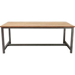 D - Livingfurn - Eetkamertafel Boston - U-Poten - Teakhout - 240cm - Bruin