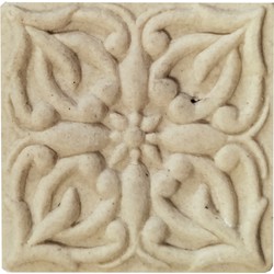 Clayre & Eef Deurknop  4x4 cm Beige Keramiek Vierkant Meubelknop