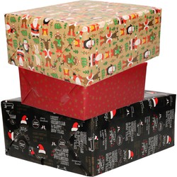 6x Rollen Kerst inpakpapier/cadeaupapier 2,5 x 0,7 meter - Cadeaupapier