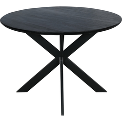 Starfurn Eiken eettafel Ferris | Rond 110 cm | Zwart