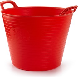 Plasticforte Flexibele emmer/kuip - rood - 42 liter - ECO kunststof - rond - 38 x 45 cm - Wasmanden