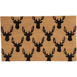 Clayre & Eef Deurmat  75x45 cm Bruin Kokosvezel Rubber Rechthoek Eland Mat