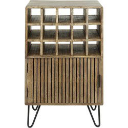 Wijnkast Mangohout - 35x56x90cm - 15 Vakken