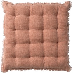 Dutch Decor BURTO - Stoelkussen van gewassen katoen Muted Clay 40x40 cm - roze