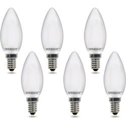 Groenovatie E14 LED Filament Kaarslamp 2W Warm Wit Dimbaar Mat 6-Pack