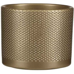 Mica Decorations era ronde bloempot goud relief maat in cm: 14 x 17