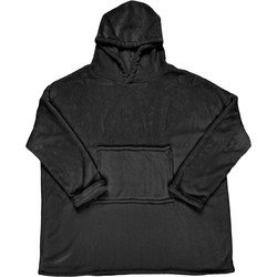 Flanellen fleece Oversized Hoodie plaid - Zwart - One Size