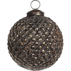 Clayre & Eef Kerstbal  Ø 7 cm Bruin Glas Kerstdecoratie