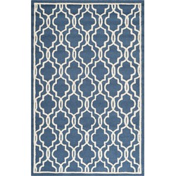 Safavieh Trellis Indoor Hand Tufted Area Rug, Cambridge Collection, CAM131, in Navy & Ivory, 122 X 183 cm