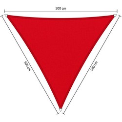 Shadow Comfort waterafstotend driehoek 5x5x5m Red