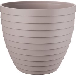 Juypal Hogar Bloempot/plantenpot Florenzia - taupe - kunststof - D18 x H16 cm - voor buiten/binnen - Plantenpotten