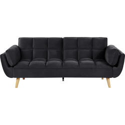 ASBY  - Slaapbank - Zwart - Fluweel