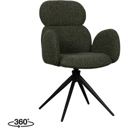 LABEL51 Eetkamerstoel Vidar - Forest - Boucle - Black Frame