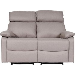 Cosmo Casa  2 bioscoopstoelen - Relaxfauteuil tv - fauteuil bank - Armleuning ligfunctie Nosag - Vering stof/textiel - Grijsbruin