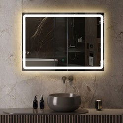 Lumoire Badkamerspiegel met Verlichting - Infinity - 80CM Rechthoekig - Anti Condens Verwarming
