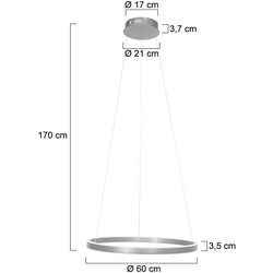 Steinhauer hanglamp Ringlux - staal - metaal - 60 cm - ingebouwde LED-module - 3502ST