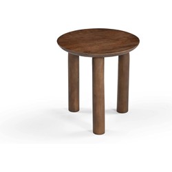 Bijzettafel Rond - Bruin - Hout - 40 cm - Bijzettafel Alice