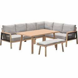 Garden Impressions San Capri lounge dining set 6-delig R - light teak aluminium
