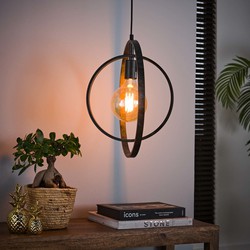 Hanglamp industrieel Otan 3-lichts rond metaal