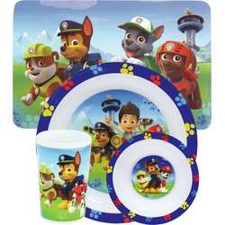 Kinder ontbijt set Paw Patrol 4-delig van kunststof - Kinderservies