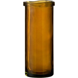  J-Line Vaas Glas Cilinder Boord Transparant Oker - Large